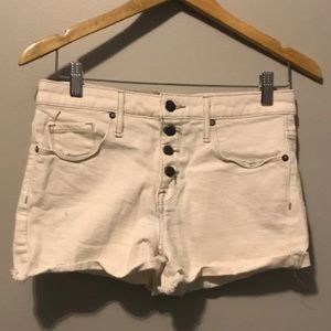 White jean shorts